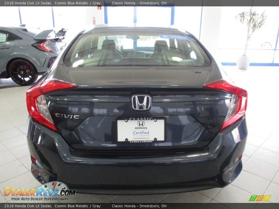 2018 Honda Civic LX Sedan Cosmic Blue Metallic / Gray Photo #8