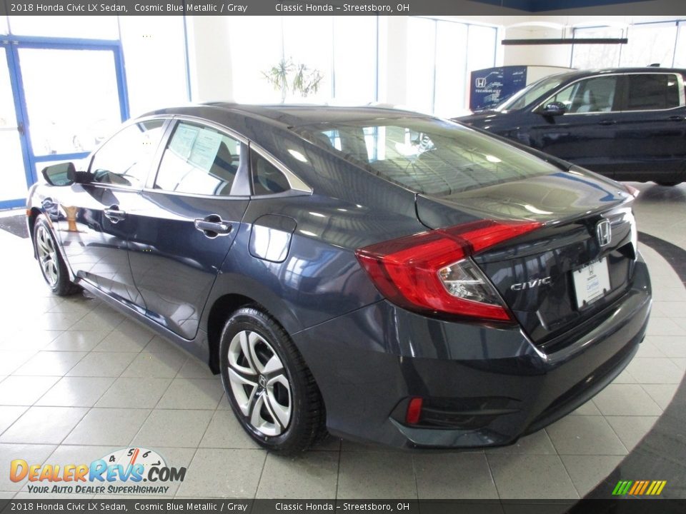 2018 Honda Civic LX Sedan Cosmic Blue Metallic / Gray Photo #9