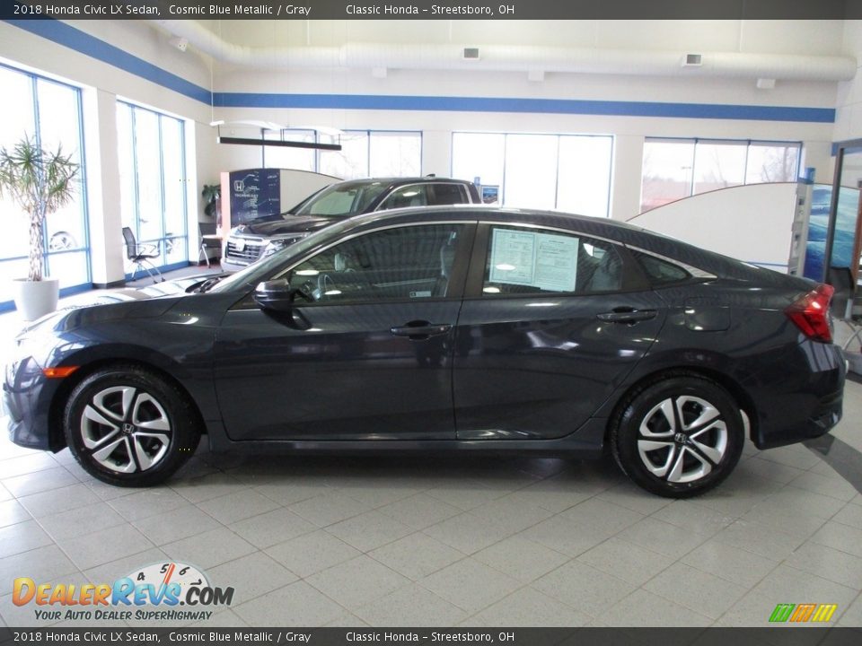 2018 Honda Civic LX Sedan Cosmic Blue Metallic / Gray Photo #10