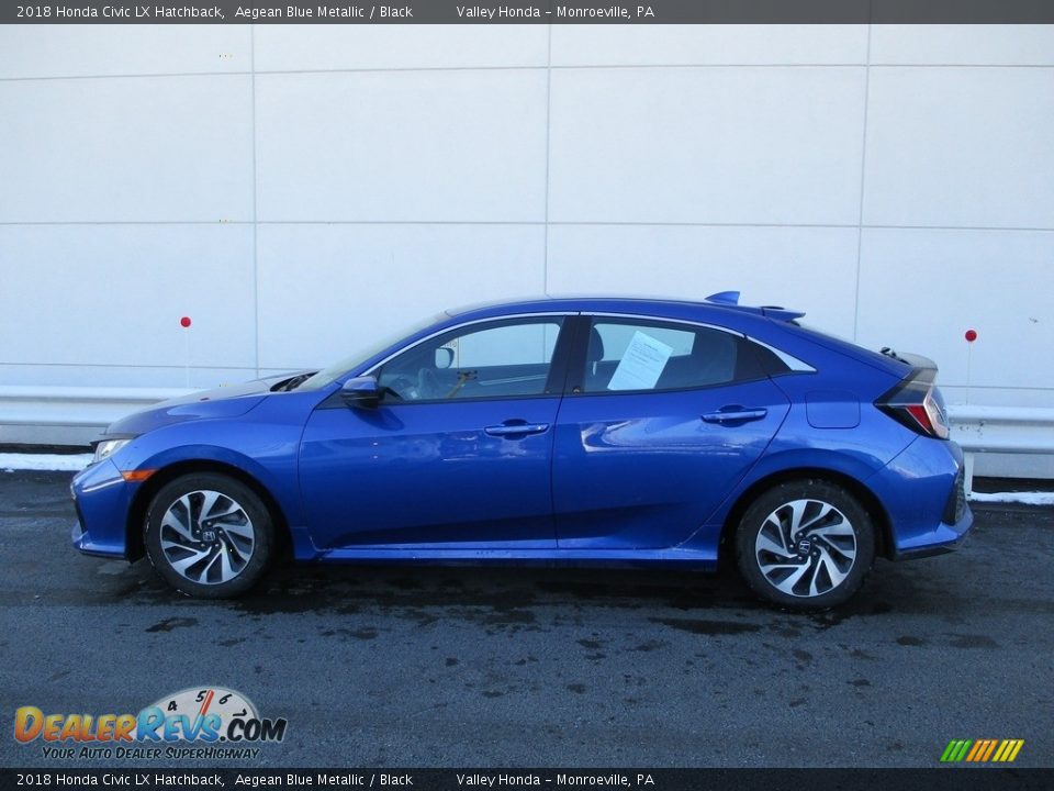 Aegean Blue Metallic 2018 Honda Civic LX Hatchback Photo #2