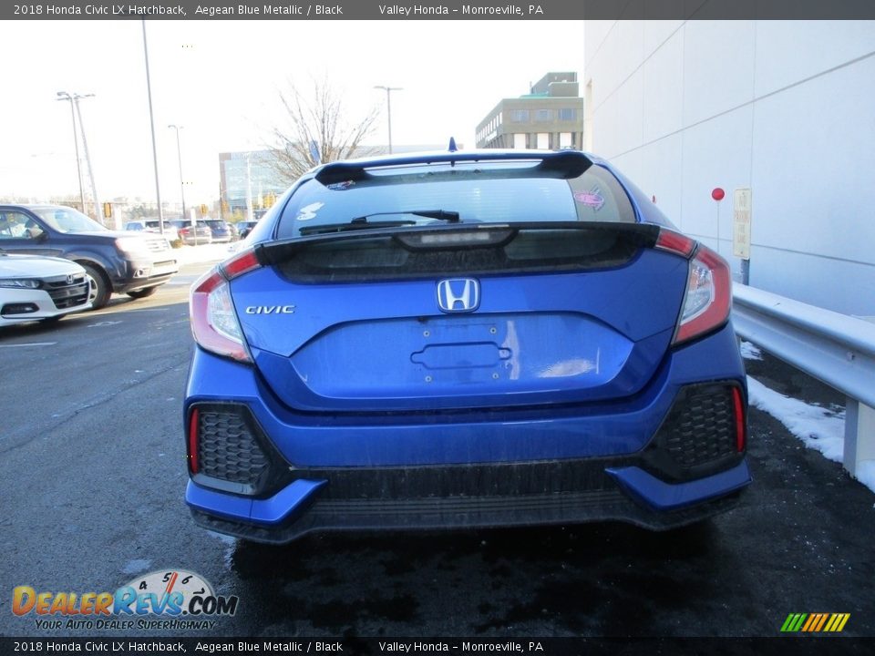 2018 Honda Civic LX Hatchback Aegean Blue Metallic / Black Photo #3