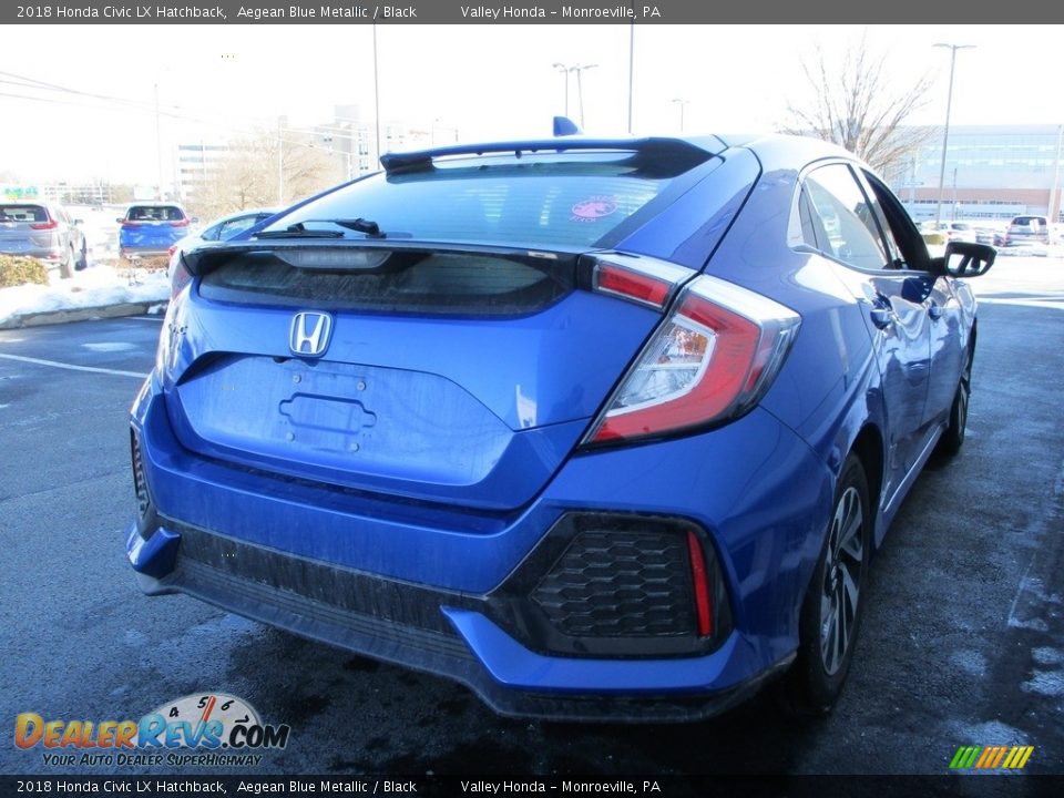 2018 Honda Civic LX Hatchback Aegean Blue Metallic / Black Photo #4