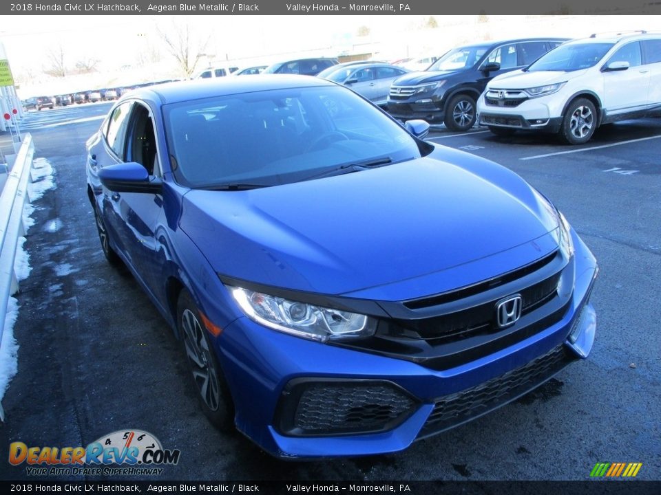 2018 Honda Civic LX Hatchback Aegean Blue Metallic / Black Photo #6