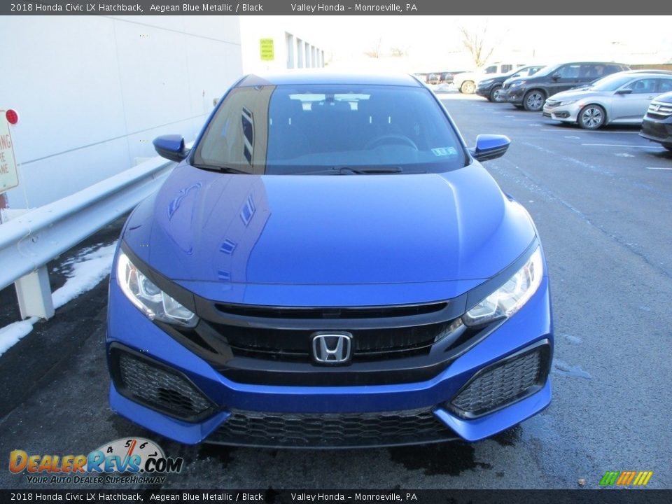 2018 Honda Civic LX Hatchback Aegean Blue Metallic / Black Photo #7