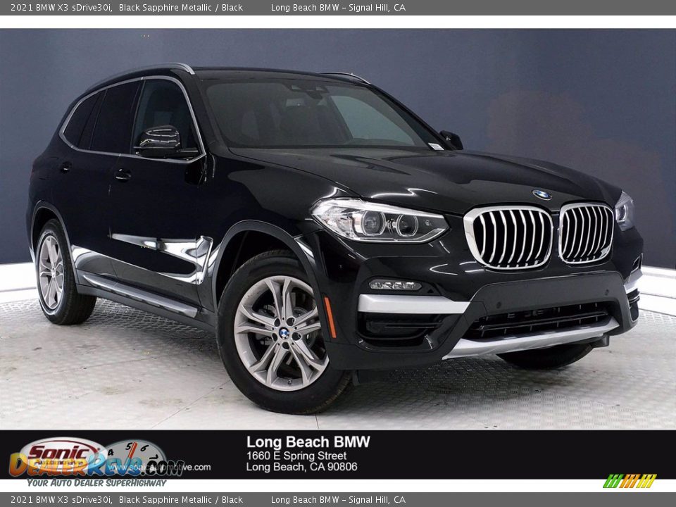 2021 BMW X3 sDrive30i Black Sapphire Metallic / Black Photo #1