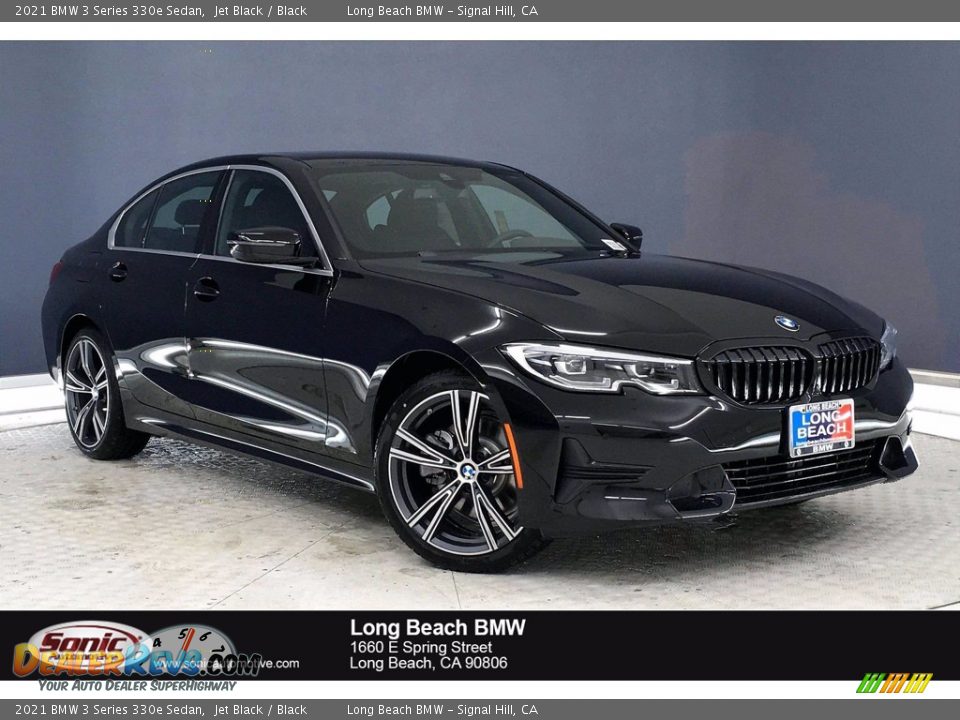 2021 BMW 3 Series 330e Sedan Jet Black / Black Photo #1