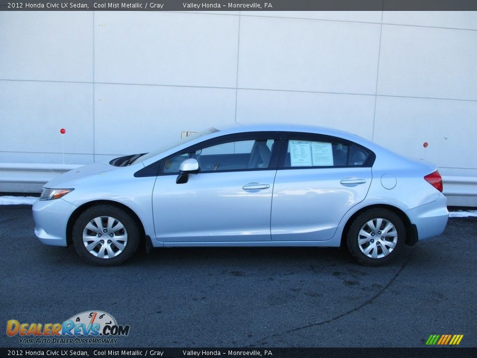 2012 Honda Civic LX Sedan Cool Mist Metallic / Gray Photo #2