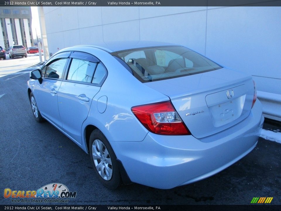 2012 Honda Civic LX Sedan Cool Mist Metallic / Gray Photo #3