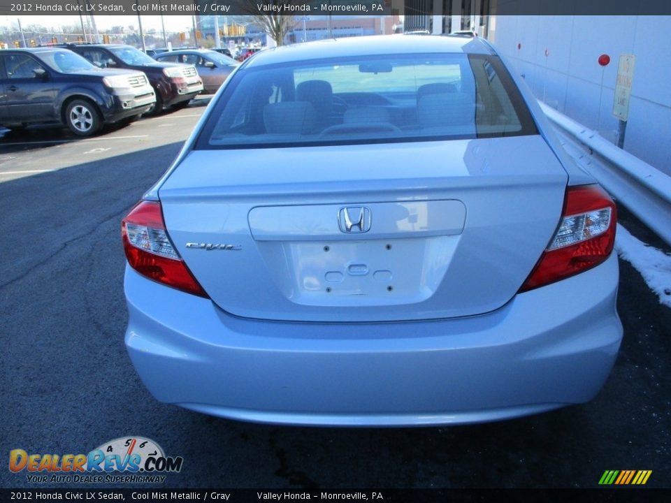 2012 Honda Civic LX Sedan Cool Mist Metallic / Gray Photo #4