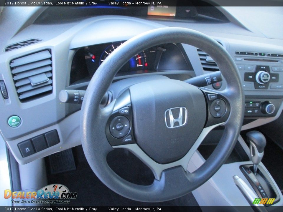 2012 Honda Civic LX Sedan Cool Mist Metallic / Gray Photo #13