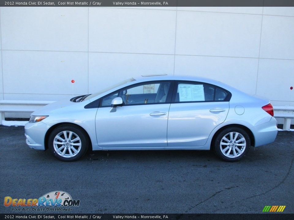 2012 Honda Civic EX Sedan Cool Mist Metallic / Gray Photo #2