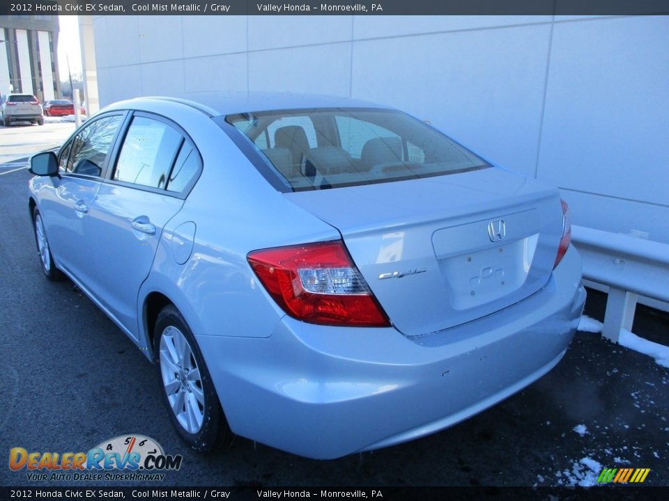 2012 Honda Civic EX Sedan Cool Mist Metallic / Gray Photo #3