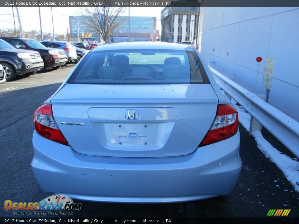 2012 Honda Civic EX Sedan Cool Mist Metallic / Gray Photo #4