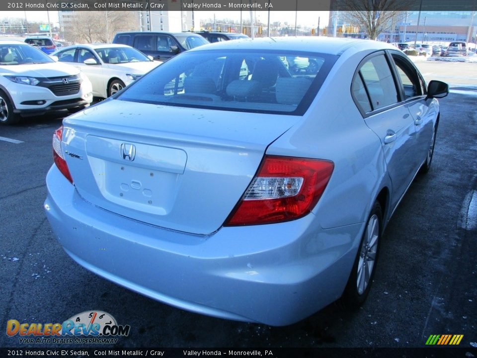 2012 Honda Civic EX Sedan Cool Mist Metallic / Gray Photo #5