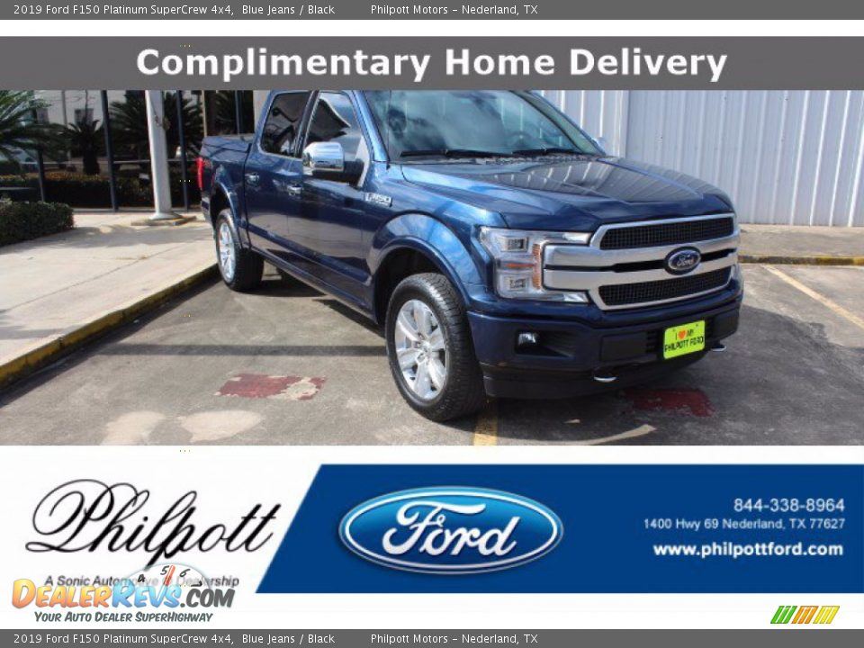 2019 Ford F150 Platinum SuperCrew 4x4 Blue Jeans / Black Photo #1