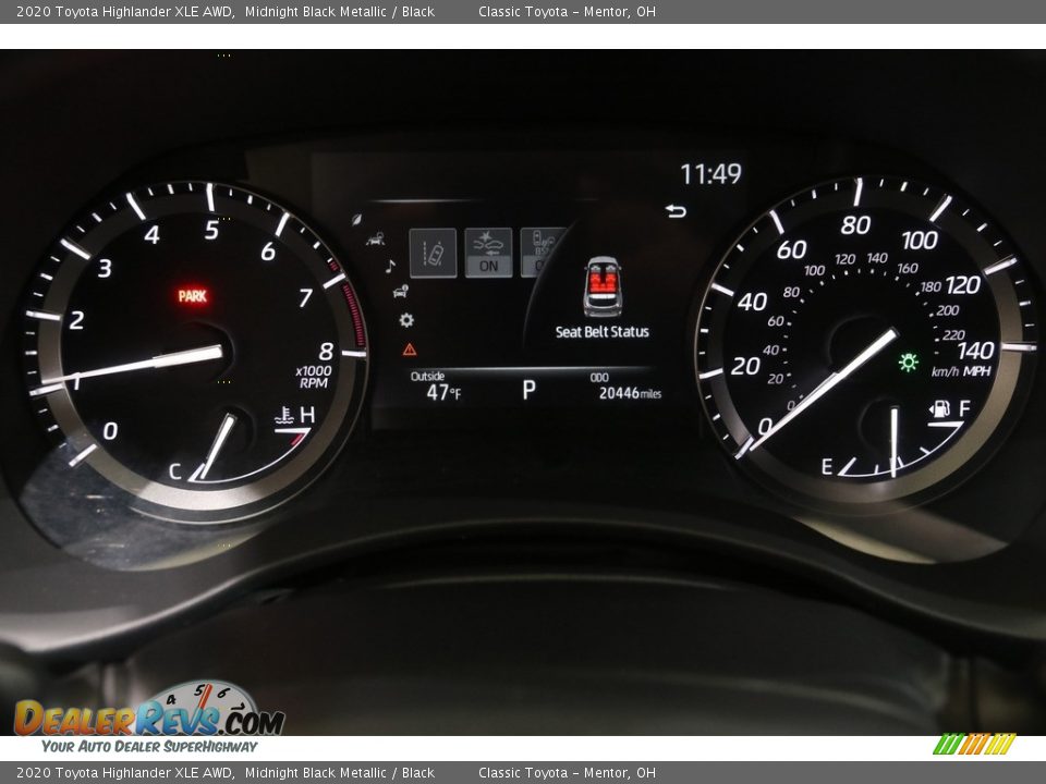 2020 Toyota Highlander XLE AWD Midnight Black Metallic / Black Photo #8