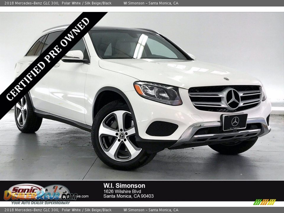 2018 Mercedes-Benz GLC 300 Polar White / Silk Beige/Black Photo #1