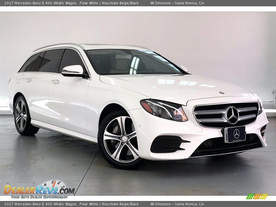 2017 Mercedes-Benz E 400 4Matic Wagon Polar White / Macchiato Beige/Black Photo #34