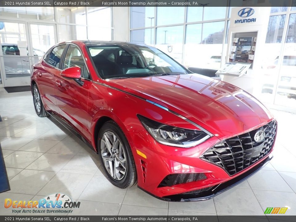 2021 Hyundai Sonata SEL Calypso Red / Black Photo #1