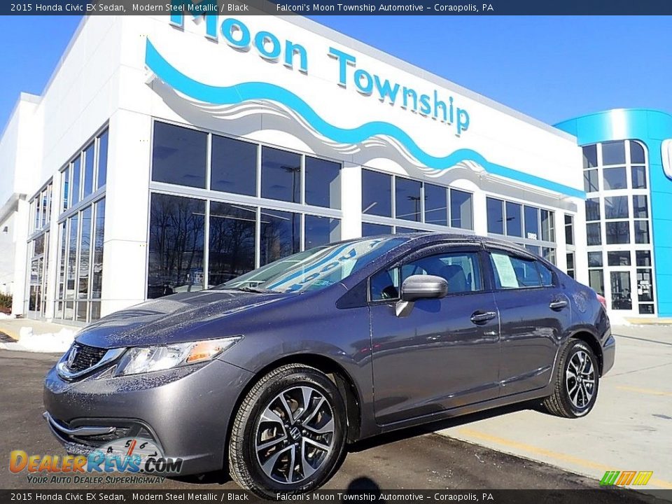 2015 Honda Civic EX Sedan Modern Steel Metallic / Black Photo #1