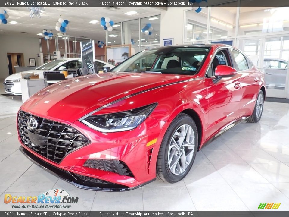 2021 Hyundai Sonata SEL Calypso Red / Black Photo #3