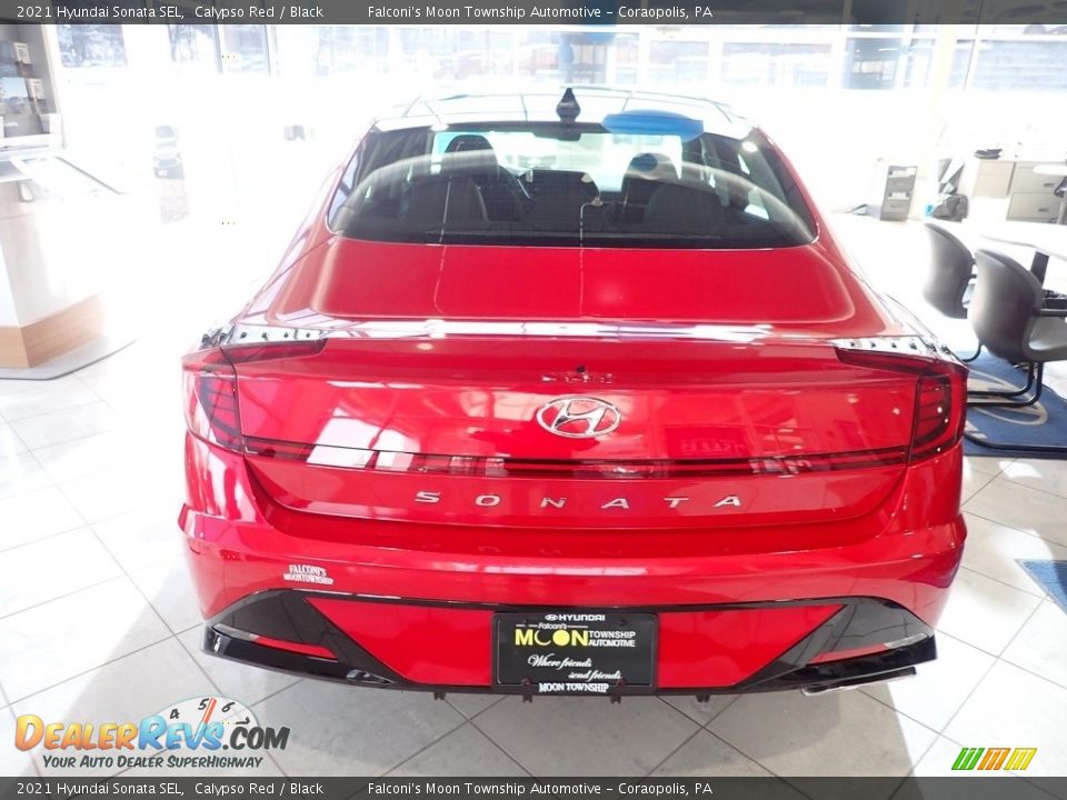 2021 Hyundai Sonata SEL Calypso Red / Black Photo #5