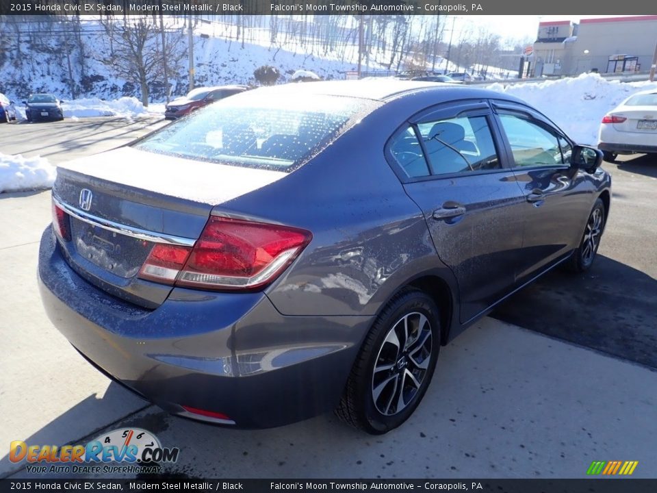 2015 Honda Civic EX Sedan Modern Steel Metallic / Black Photo #6