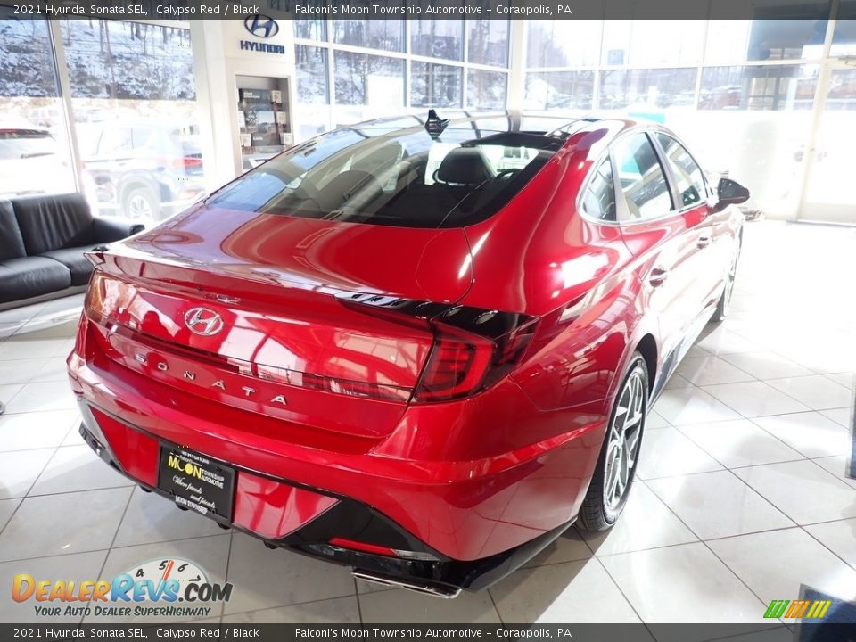 2021 Hyundai Sonata SEL Calypso Red / Black Photo #6