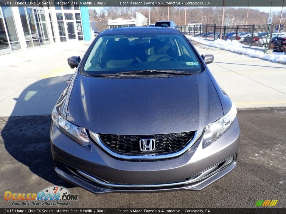 2015 Honda Civic EX Sedan Modern Steel Metallic / Black Photo #9