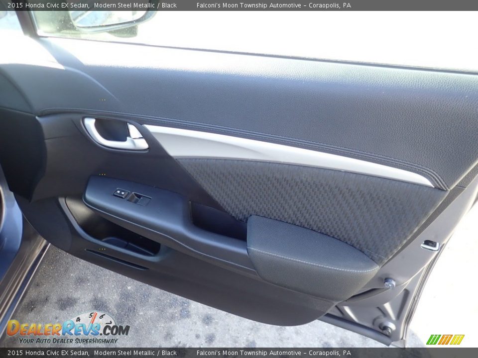 2015 Honda Civic EX Sedan Modern Steel Metallic / Black Photo #13