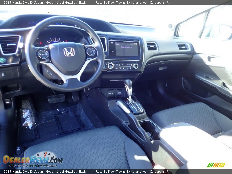 2015 Honda Civic EX Sedan Modern Steel Metallic / Black Photo #17