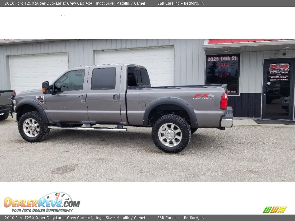 2010 Ford F250 Super Duty Lariat Crew Cab 4x4 Ingot Silver Metallic / Camel Photo #2