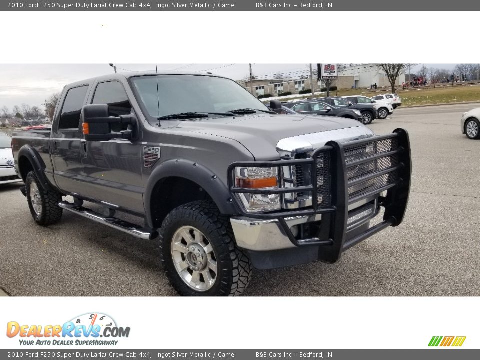 2010 Ford F250 Super Duty Lariat Crew Cab 4x4 Ingot Silver Metallic / Camel Photo #6