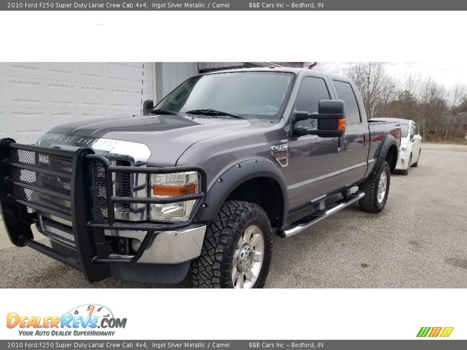 2010 Ford F250 Super Duty Lariat Crew Cab 4x4 Ingot Silver Metallic / Camel Photo #8