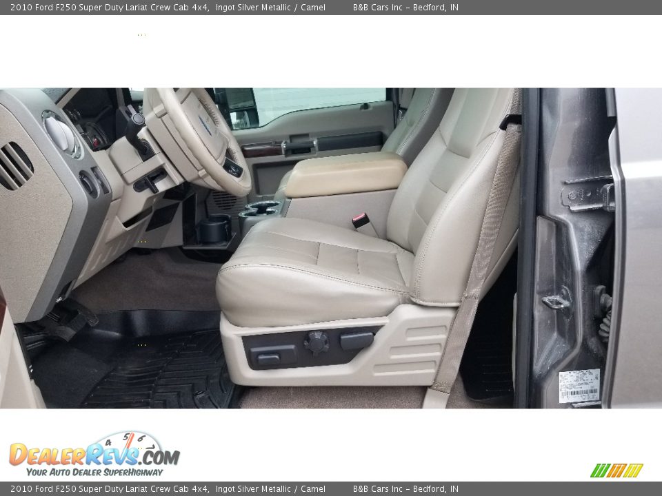 2010 Ford F250 Super Duty Lariat Crew Cab 4x4 Ingot Silver Metallic / Camel Photo #11