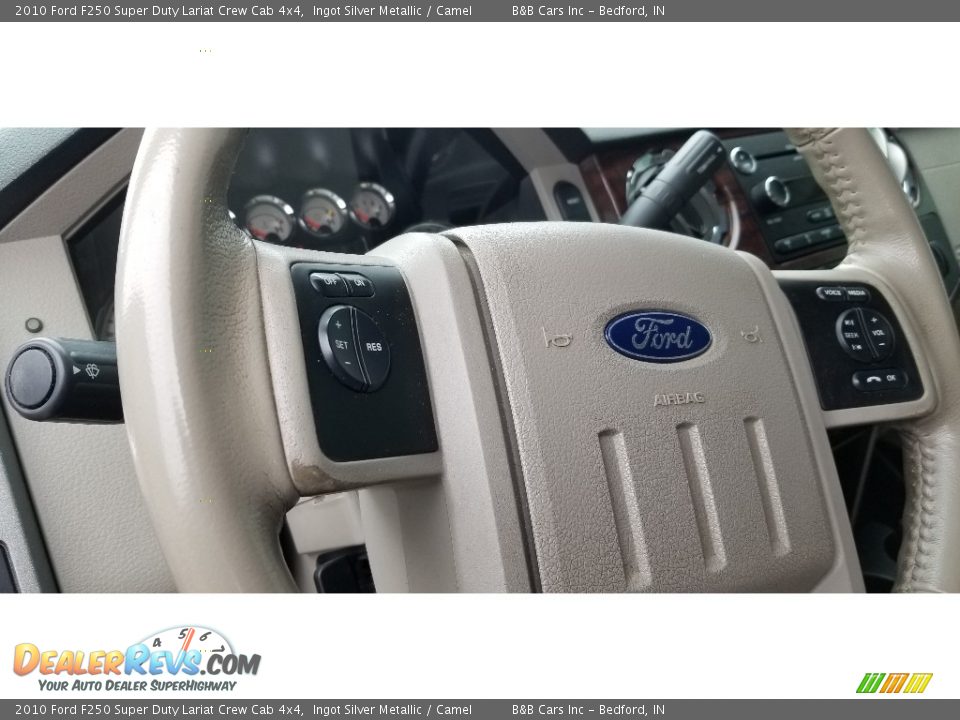 2010 Ford F250 Super Duty Lariat Crew Cab 4x4 Ingot Silver Metallic / Camel Photo #13