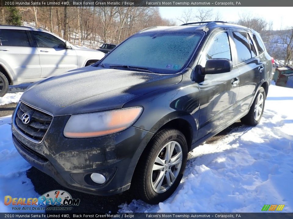 2010 Hyundai Santa Fe Limited 4WD Black Forest Green Metallic / Beige Photo #1