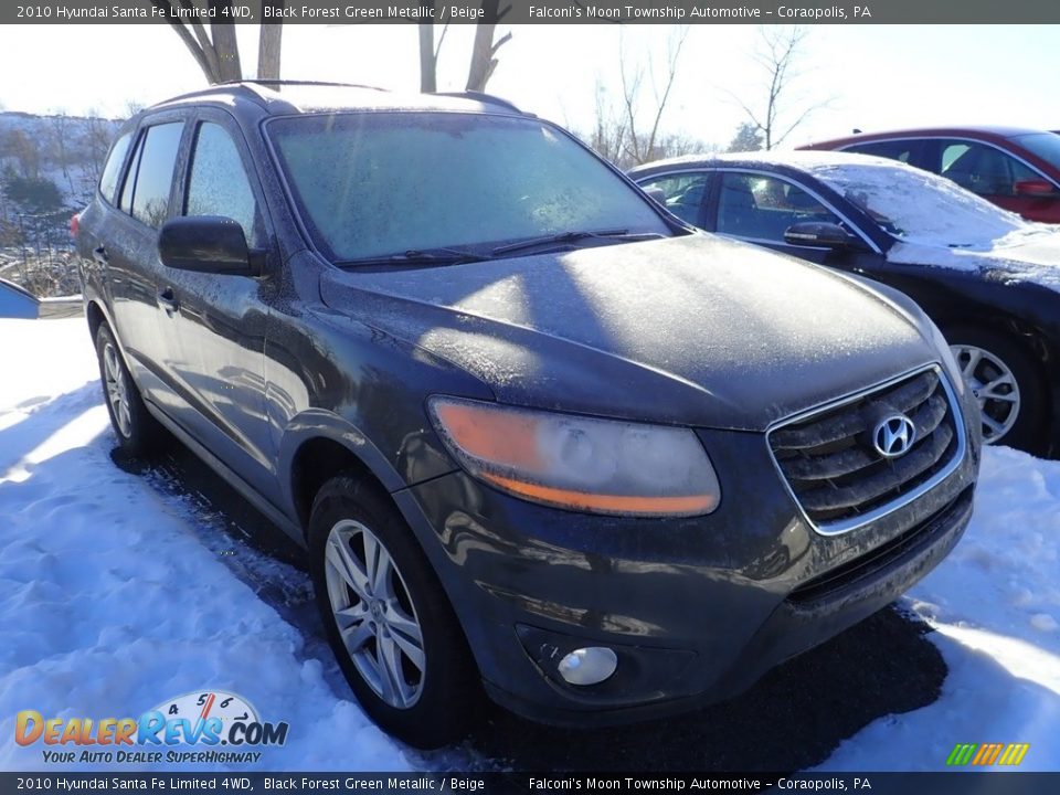 2010 Hyundai Santa Fe Limited 4WD Black Forest Green Metallic / Beige Photo #4