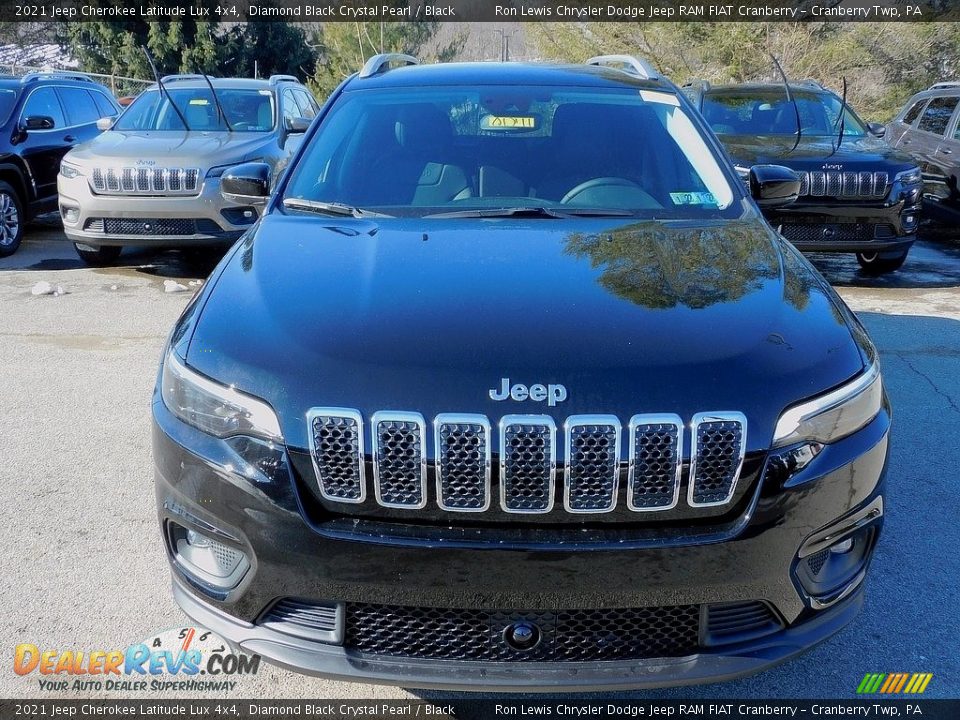 2021 Jeep Cherokee Latitude Lux 4x4 Diamond Black Crystal Pearl / Black Photo #2