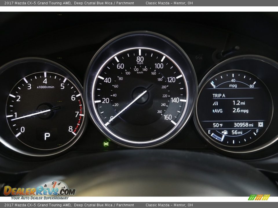 2017 Mazda CX-5 Grand Touring AWD Deep Crystal Blue Mica / Parchment Photo #8