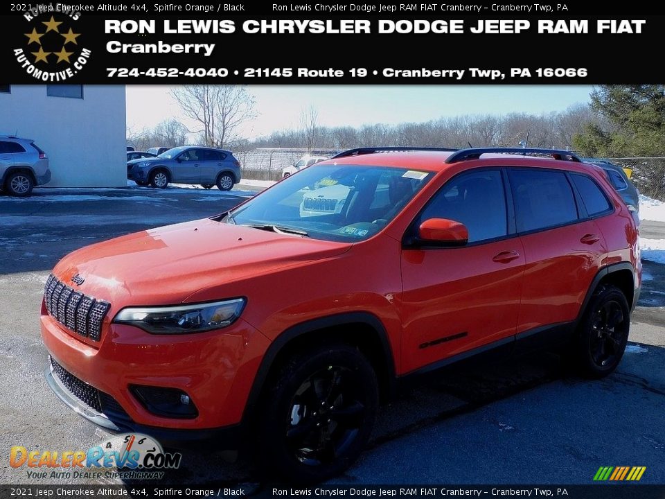 2021 Jeep Cherokee Altitude 4x4 Spitfire Orange / Black Photo #1