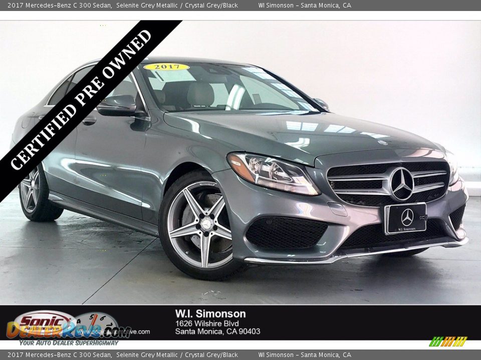 2017 Mercedes-Benz C 300 Sedan Selenite Grey Metallic / Crystal Grey/Black Photo #1