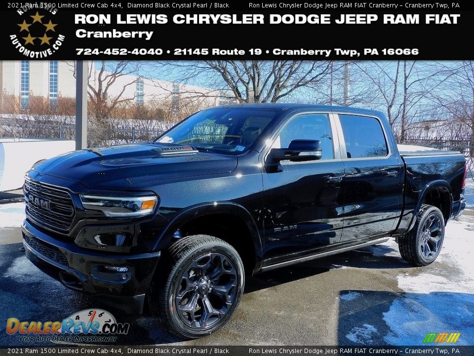 2021 Ram 1500 Limited Crew Cab 4x4 Diamond Black Crystal Pearl / Black Photo #1