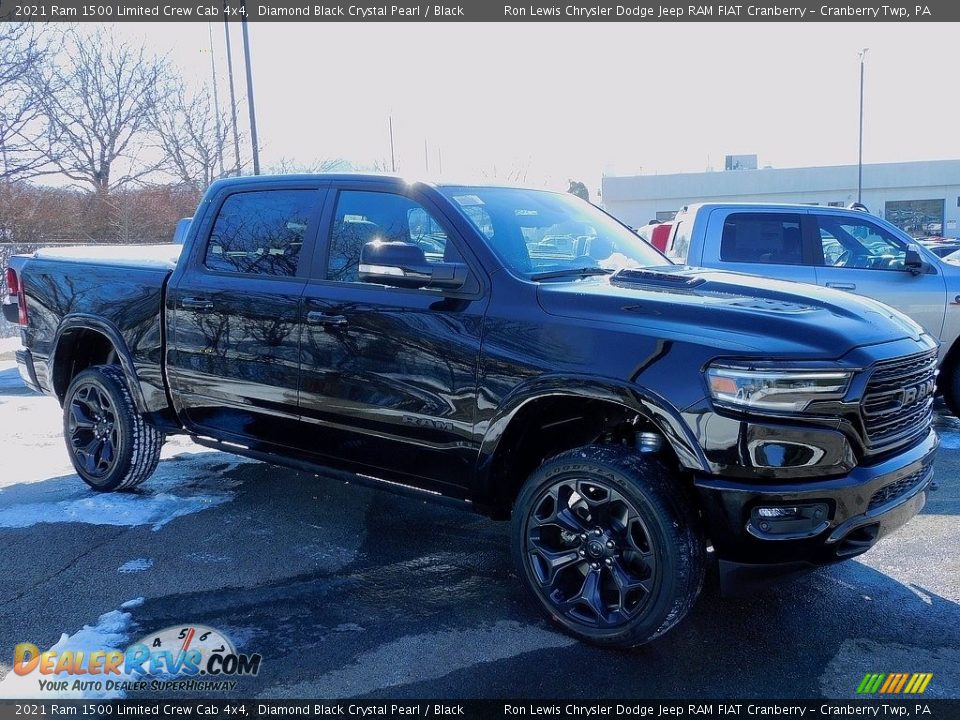 2021 Ram 1500 Limited Crew Cab 4x4 Diamond Black Crystal Pearl / Black Photo #3