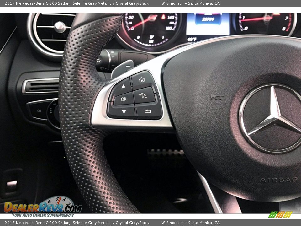 2017 Mercedes-Benz C 300 Sedan Selenite Grey Metallic / Crystal Grey/Black Photo #21