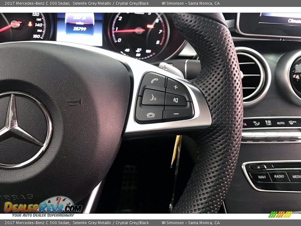 2017 Mercedes-Benz C 300 Sedan Selenite Grey Metallic / Crystal Grey/Black Photo #22