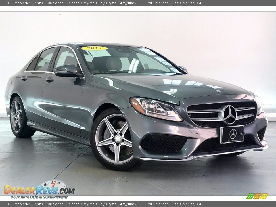 2017 Mercedes-Benz C 300 Sedan Selenite Grey Metallic / Crystal Grey/Black Photo #34