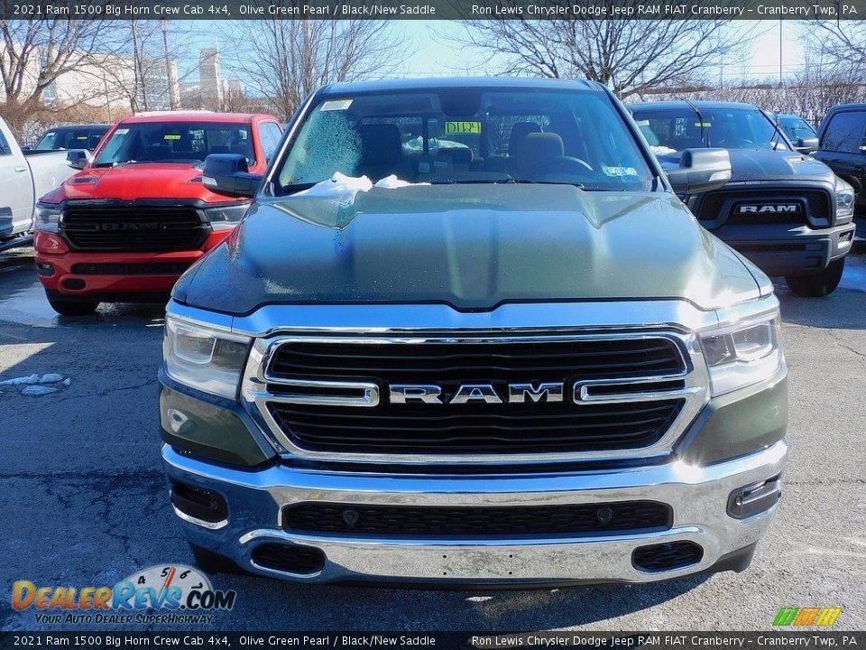 2021 Ram 1500 Big Horn Crew Cab 4x4 Olive Green Pearl / Black/New Saddle Photo #2