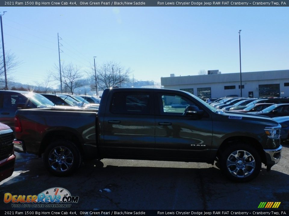 2021 Ram 1500 Big Horn Crew Cab 4x4 Olive Green Pearl / Black/New Saddle Photo #4