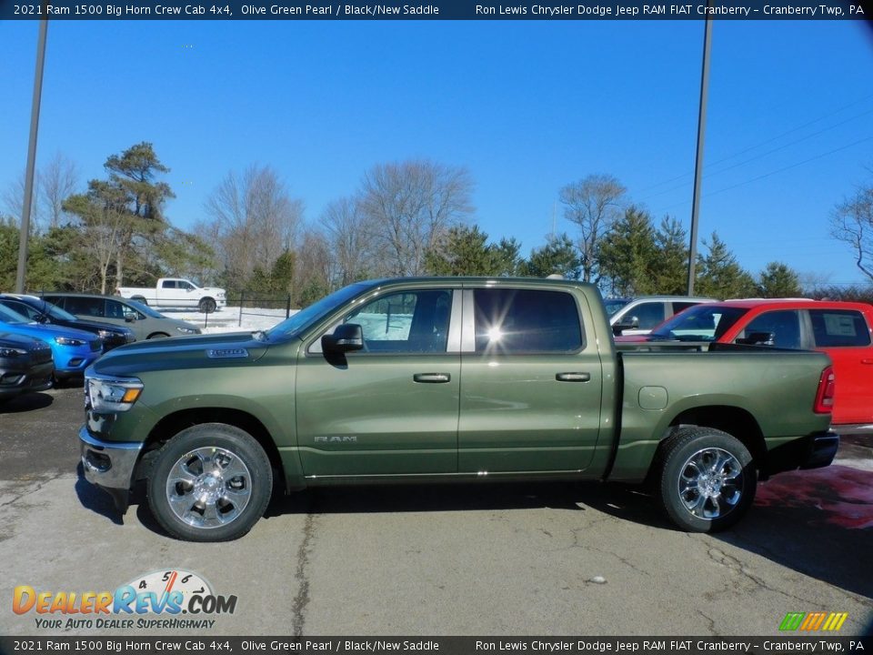 2021 Ram 1500 Big Horn Crew Cab 4x4 Olive Green Pearl / Black/New Saddle Photo #9